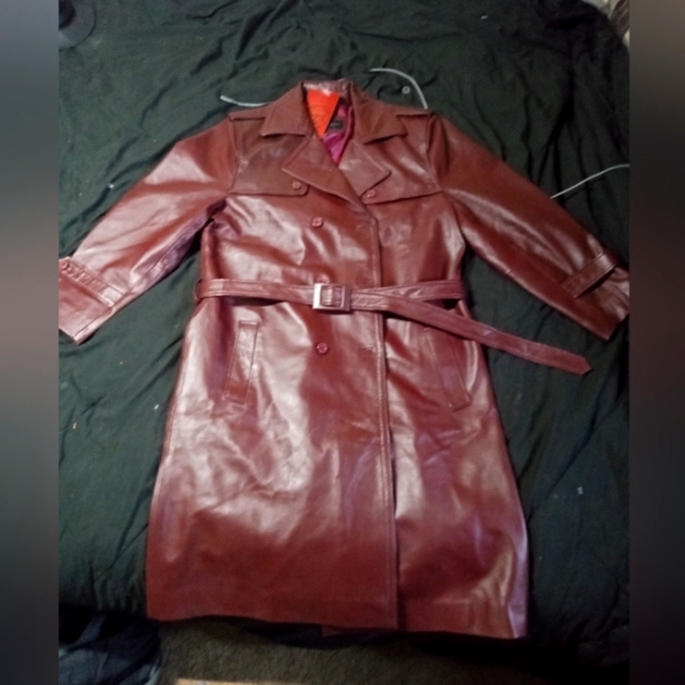 Leather  long jacket
